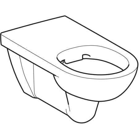 WC suspendu à fond creux Geberit Renova Comfort, rallongé, Rimfree, sans trous d'abattant WC