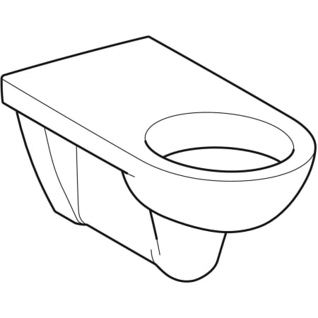 WC suspendu à fond creux Geberit Renova Comfort, rallongé, sans trous d’abattant WC