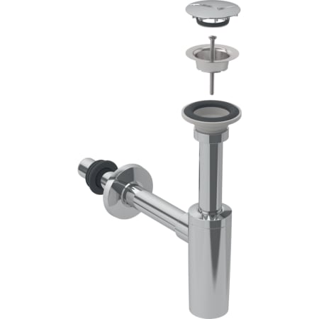 Geberit washbasin drain with trap, valve cover and sleeve, horizontal outlet