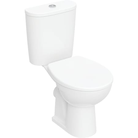 Twyford Alcona Set Stand-WC mit Aufputzspülkasten aufgesetzt, Tiefspüler, Abgang horizontal, mit WC-Sitz