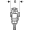 Robinet flotteur Geberit type 383, alimentation latérale, 3/8", mamelon en laiton — Plan coté de dessus