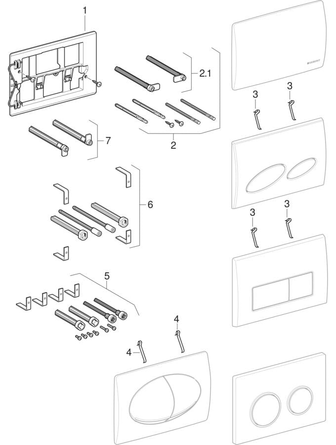 Flush plates Artline, Kappa, for dual flush