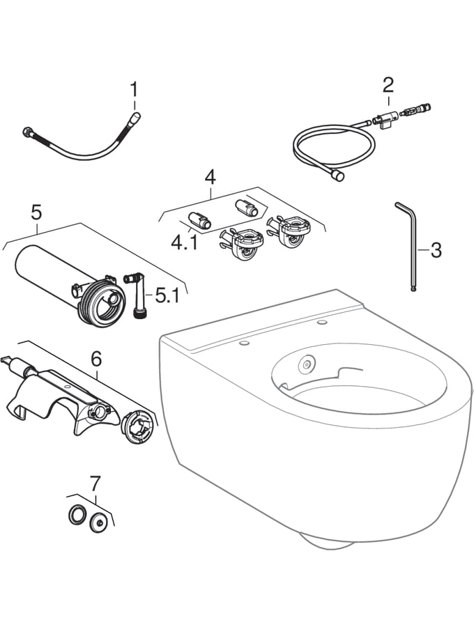 Stenske WC-školjke s funkcijo bideja, Rimfree (Geberit Acanto, iCon, iCon Square, Selnova, Smyle Square)