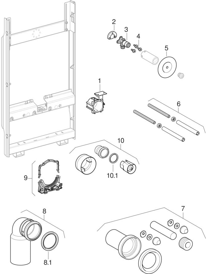 Geberit GIS elements for wall-hung WC, close-coupled WC