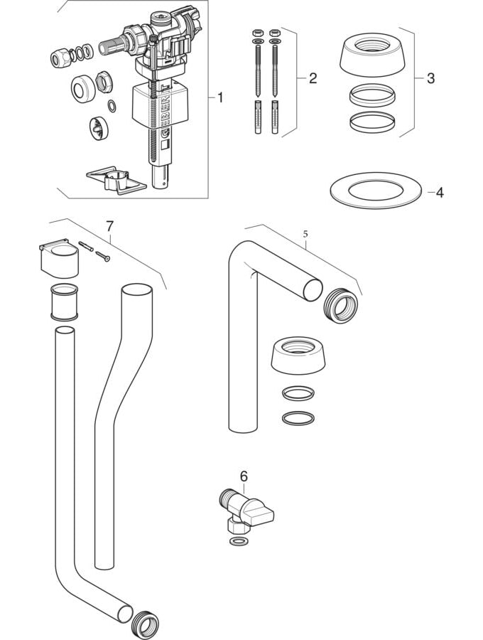 Exposed cisterns, closed-coupled (Geberit Publica, Renova Nr. 1)