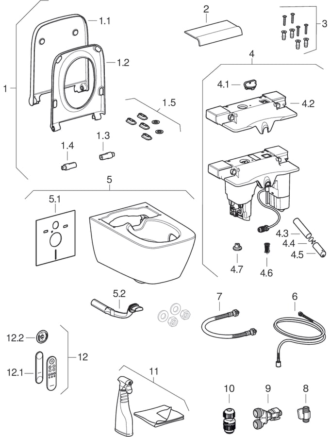 WC complets suspendus Geberit AquaClean Sela Square