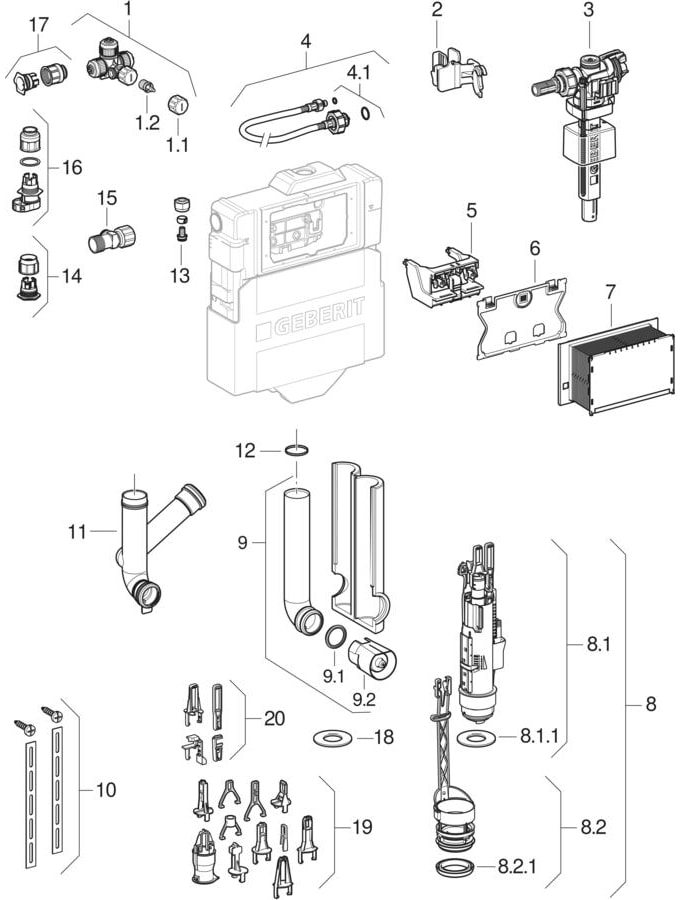 Sigma concealed cisterns 12 cm, for PEX connector (UP320)