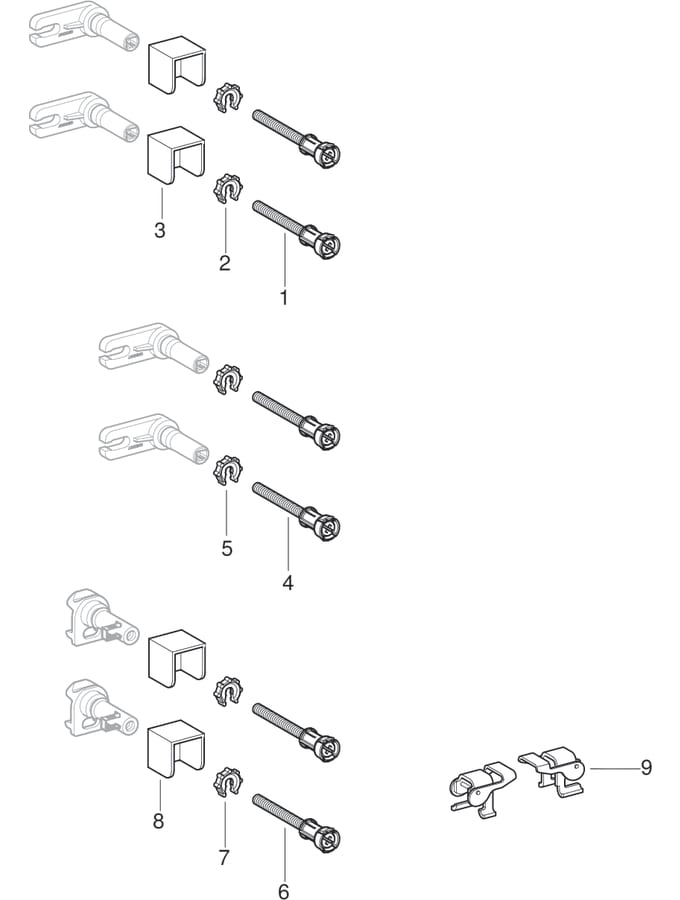 Geberit Duofix set väggfästen för enkel- och systemmontering