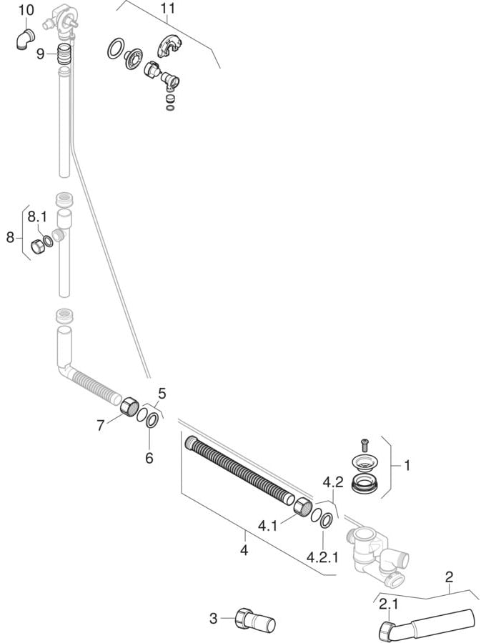 Bathtub drains with turn handle actuation and inlet, d52