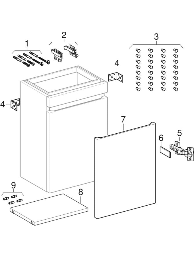 Cabinets for handrinse basin (Geberit Renova Nr. 1 Plan, Renova Plan, Prima Style, 320)
