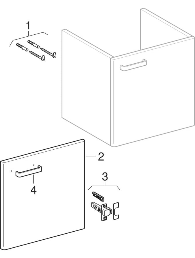 Baze za umivaonik s jednim vratima (Geberit Renova Nr. 1 Plan, Renova Plan)