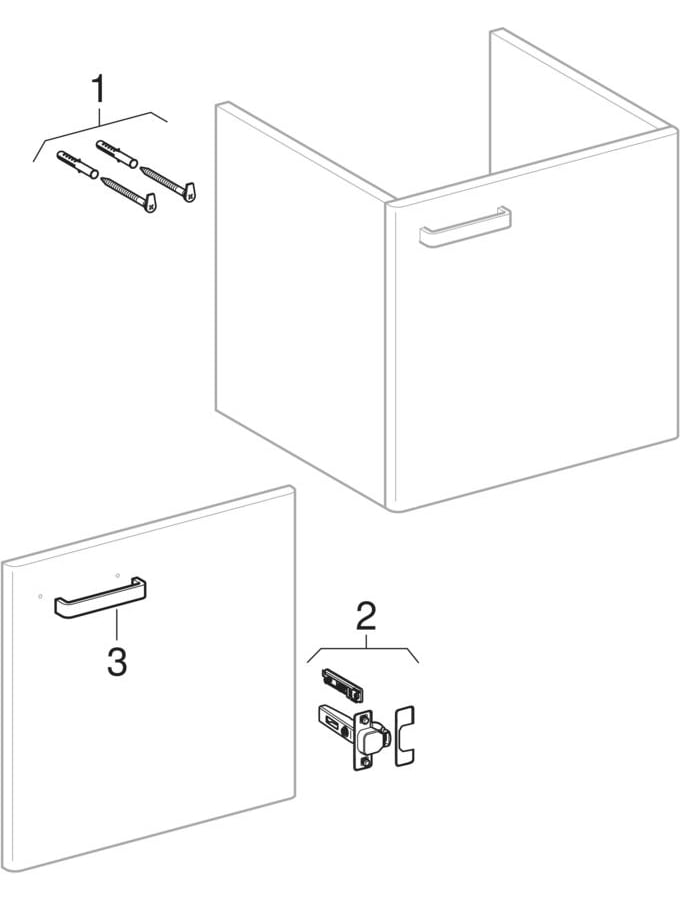 Cabinets for washbasin, with one door (Geberit Renova Nr. 1 Plan, Renova Plan)