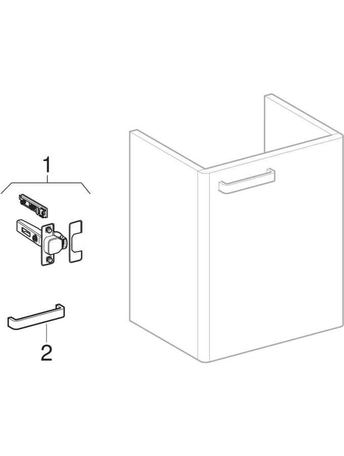 Cabinets for handrinse basin, with one door (Geberit Renova Nr. 1 Plan, Renova Plan)