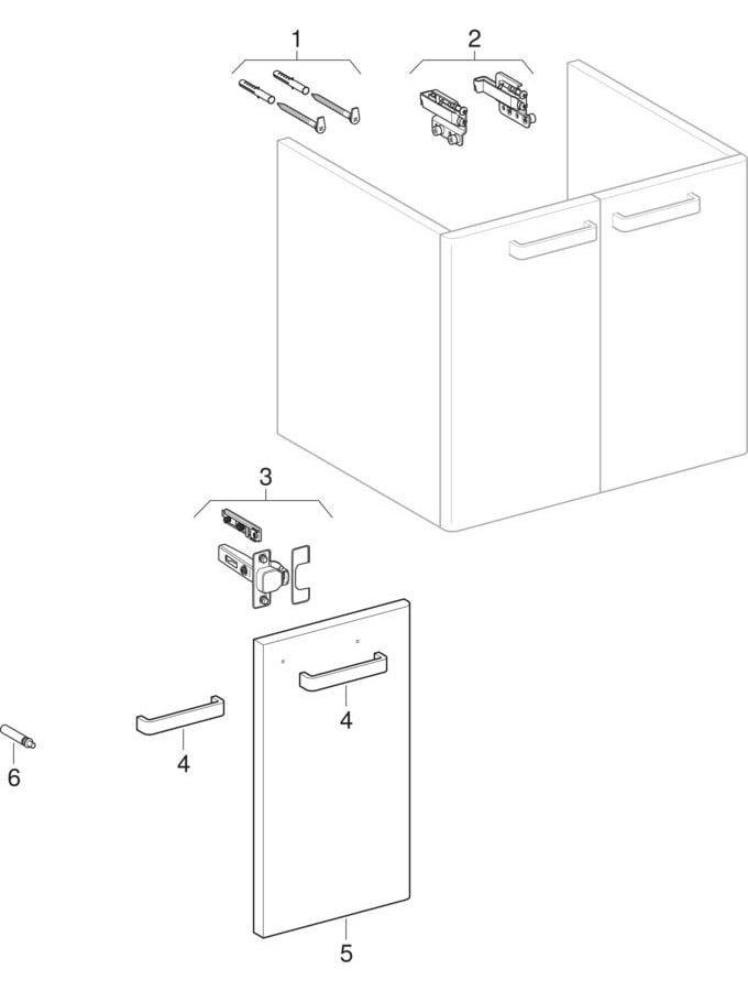 Alsó szekrények mosdóhoz, két fiókkal (Geberit Renova Nr. 1 Plan, Renova Plan)