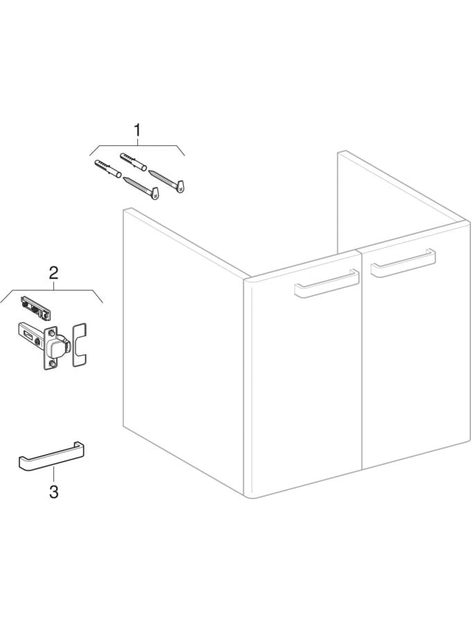 Spintelės praustuvui, su dvejomis durelėmis (Geberit Renova Nr. 1 Plan, Renova Plan)