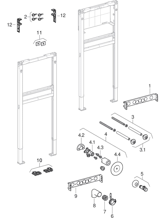 Geberit Duofix Elemente für Waschtisch