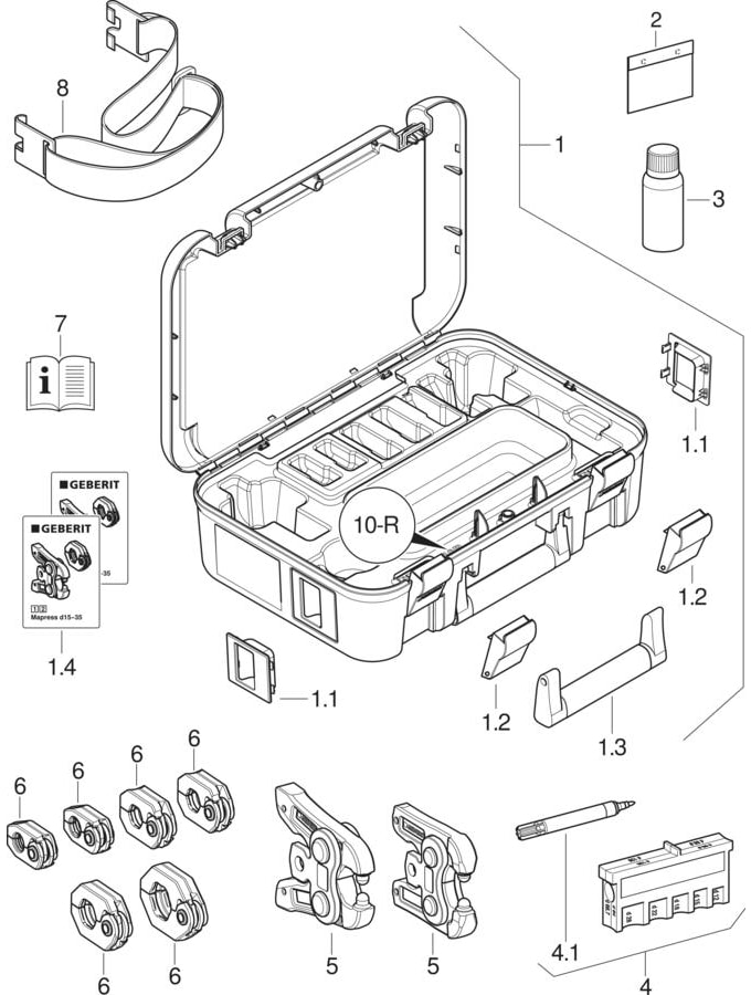 Geberit Mapress sets of pressing rings [1] [2], in case