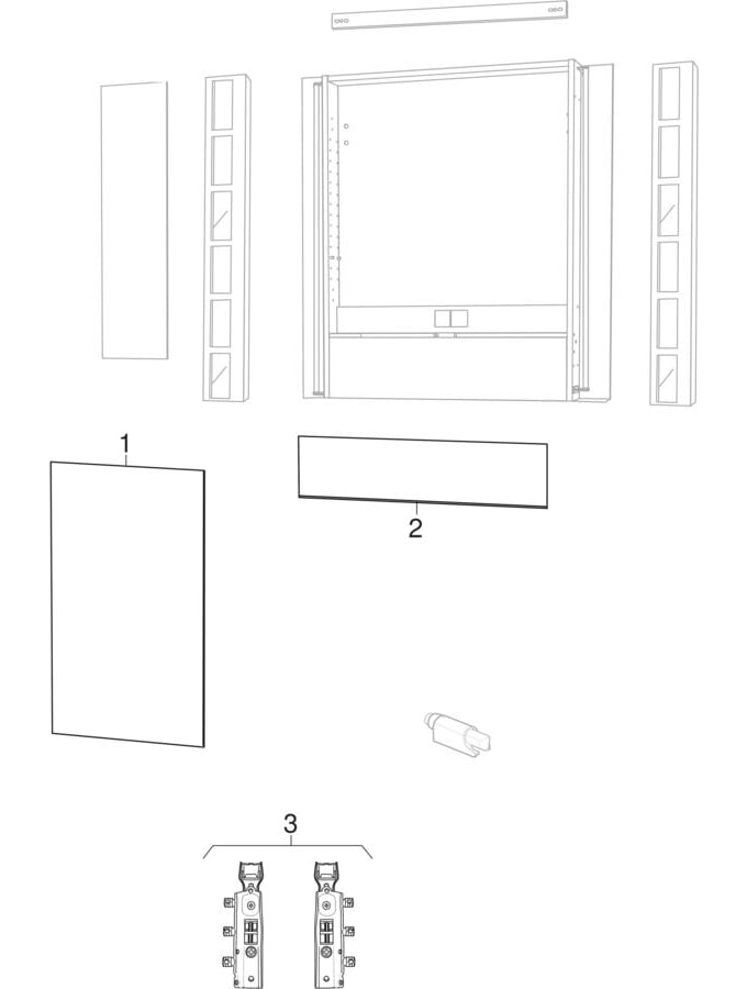 Spegelskåp med belysning och låda (OSS 90) (Ifö Option)
