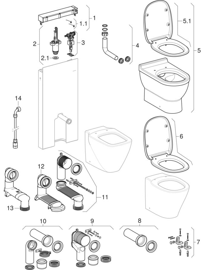 Geberit Monolith Puro sanitary modules for floor-standing WC, 101 cm