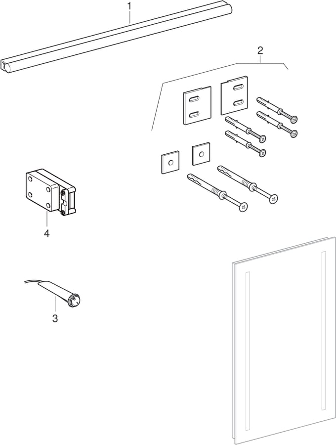 Lichtspiegel Beleuchtung beidseitig (Geberit Option, Option Basic, Linéo 2)