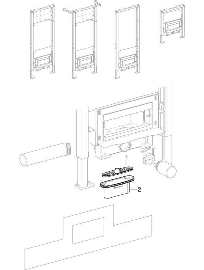 Geberit Duofix elements for shower, with wall drain