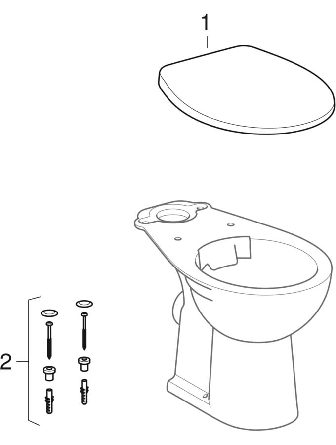 Floor-standing WCs (Geberit Bastia, E-con, Rekord, Alcona)