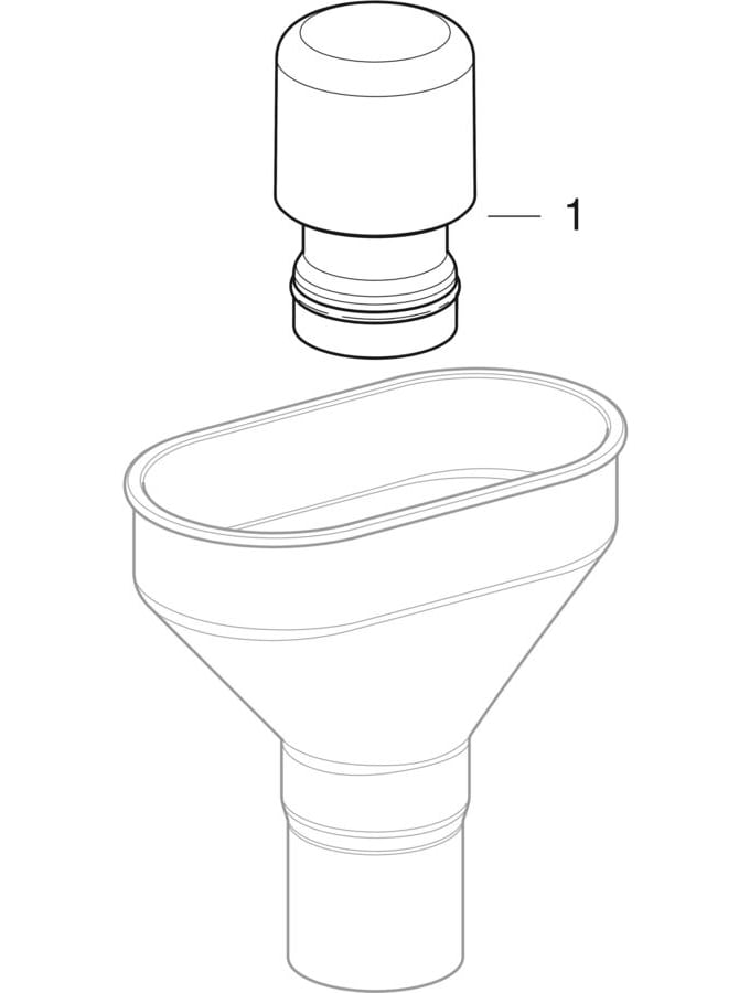 Funnel, oval, with integrated trap