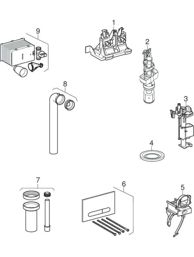 Bâti-supports pour WC suspendu, avec réservoir à encastrer Bastia