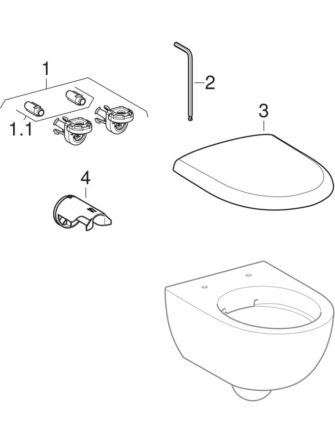 WC suspendus Rimfree (Geberit Renova Compact)