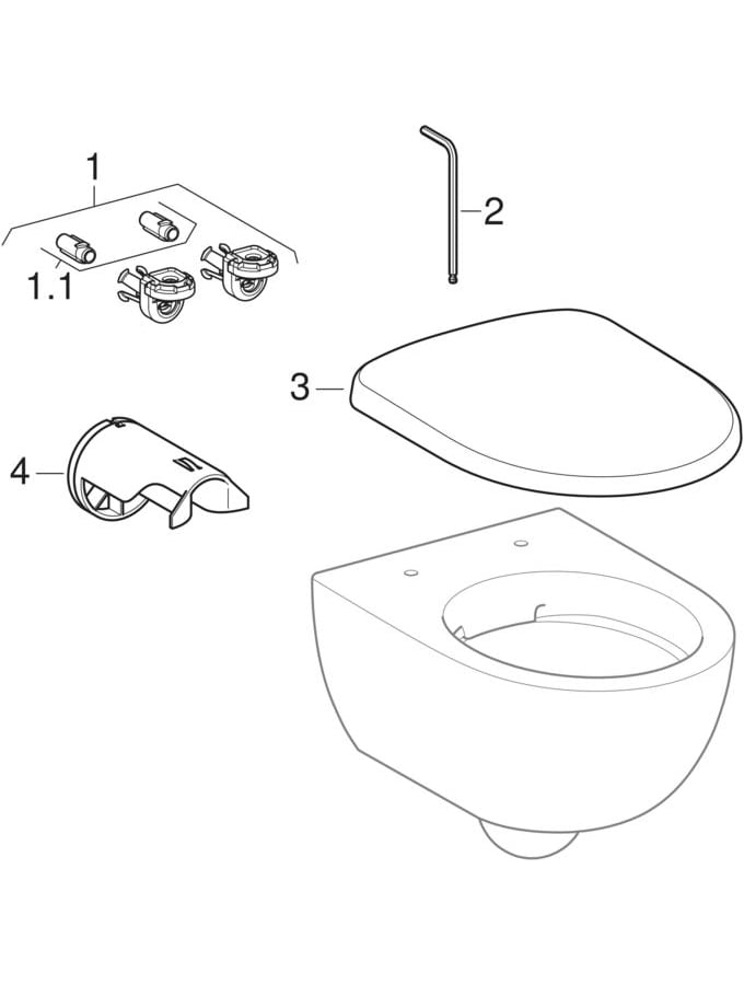 Sienas tualetes podi Rimfree (Geberit Selnova Compact)