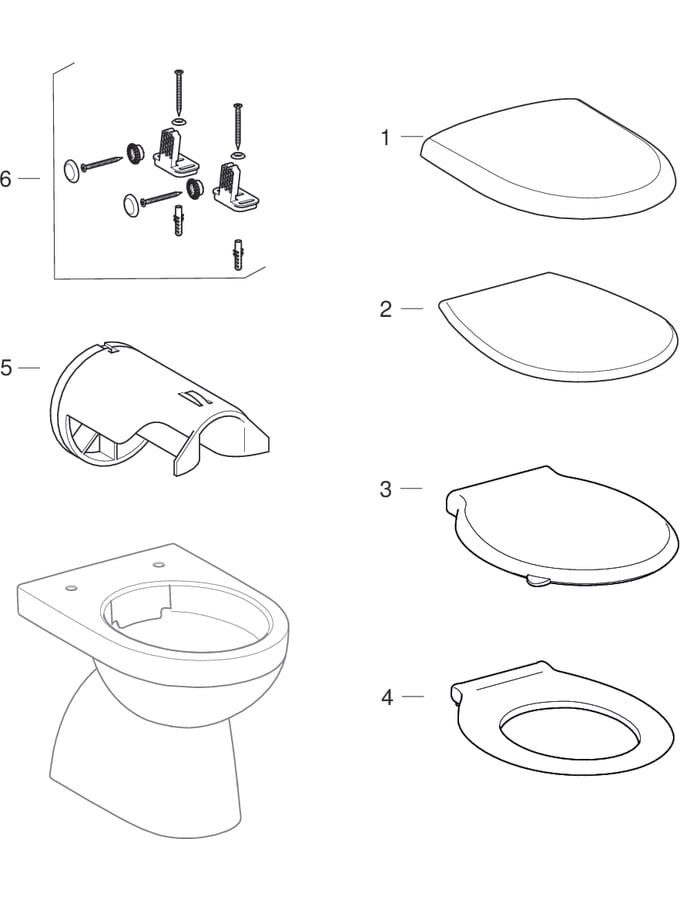 Staande wc's, Rimfree (Geberit Renova)