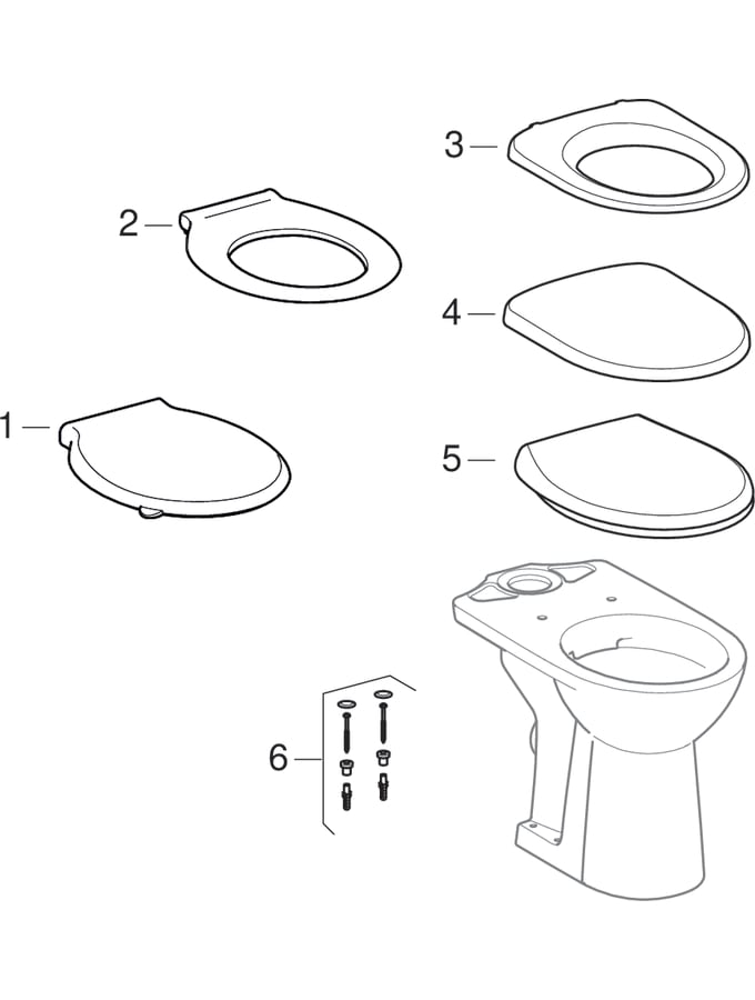 Talne WC-školjke Rimfree (Geberit Selnova Comfort)