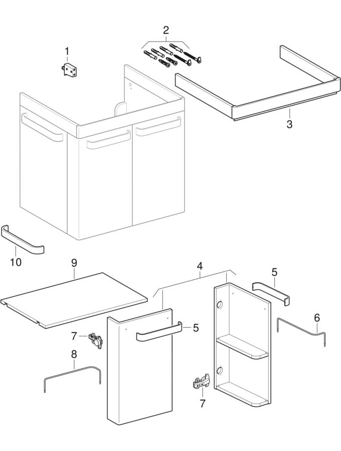 Cabinets for washbasin (Geberit Renova Comfort, Renova Nr. 1 Comfort)