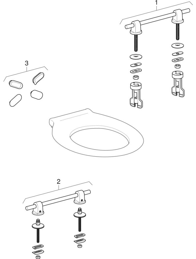 Toalettseteringer (GEBERIT Renova Comfort, Renova nr. 1 Comfort Basic, 300 Comfort, 300, 280)