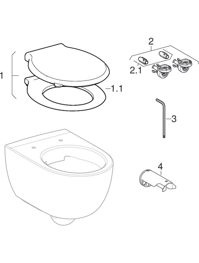 Wall-hung WCs, Rimfree (Geberit Renova Comfort)