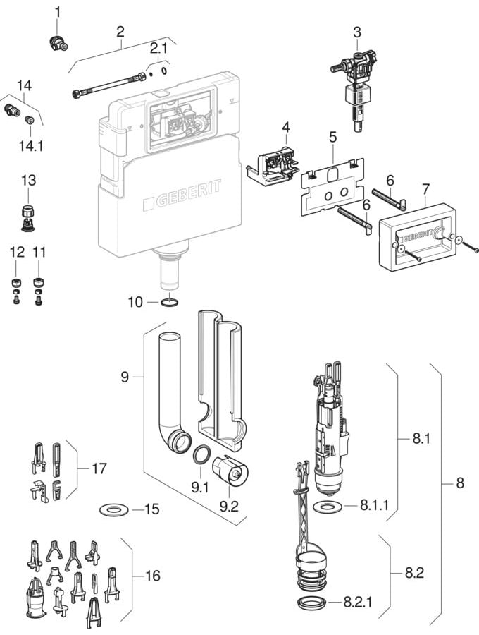 Delta concealed cisterns 12 cm (UP100)