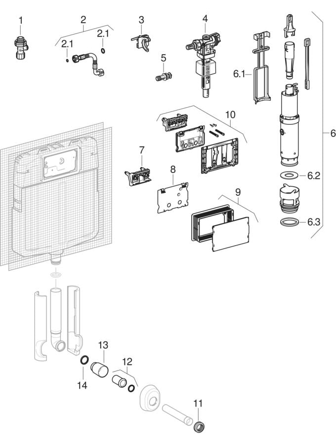 Unica concealed cisterns