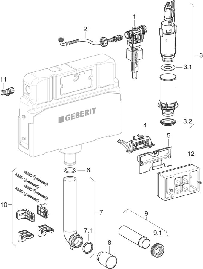 Alpha concealed cisterns 11 cm