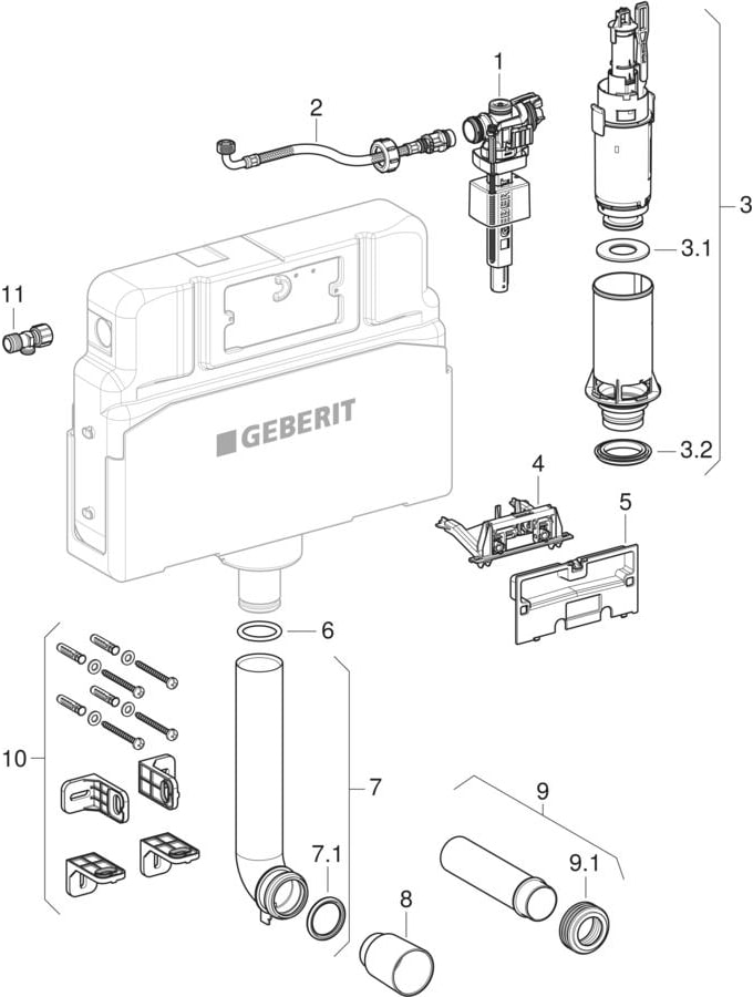 Alpha concealed cisterns 11 cm