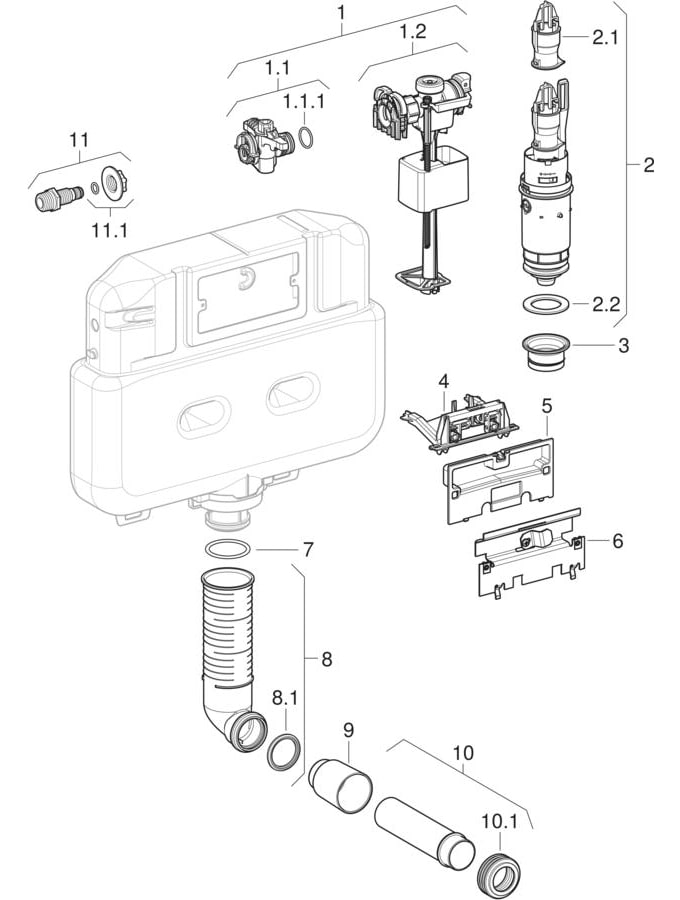 Alpha concealed cisterns 10 cm