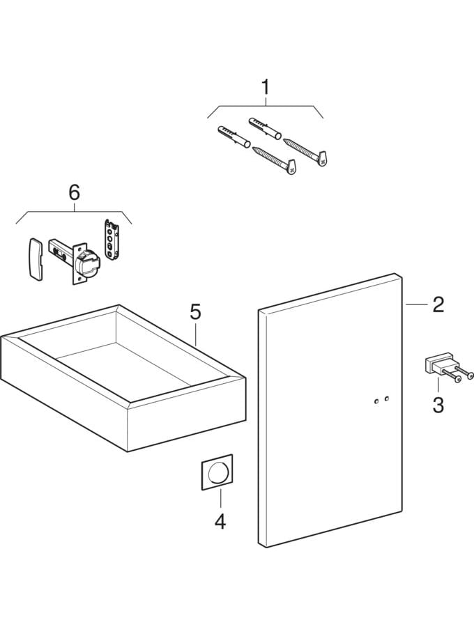 Sous-meubles pour lave-mains, avec une porte (Geberit Silk)