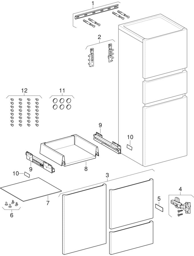 Középmagas szekrények két ajtóval (Geberit Renova Nr. 1 Plan, Renova Plan, Prima Style, 320)