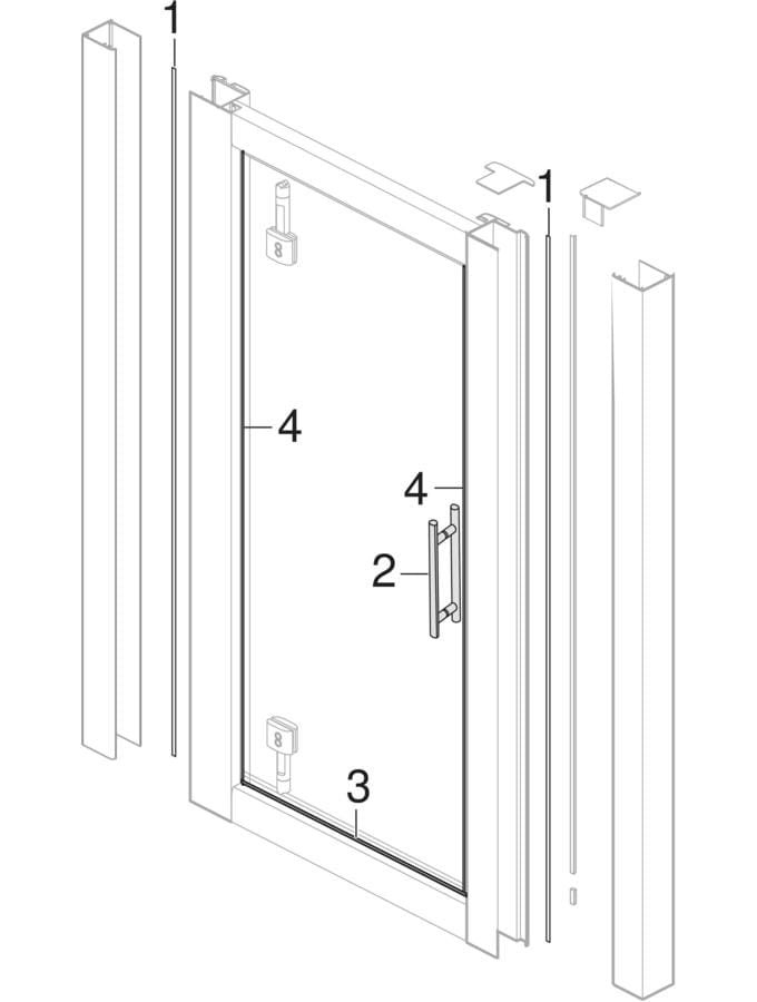 Поворотні двері для душової перегородки (Koło Geo6)