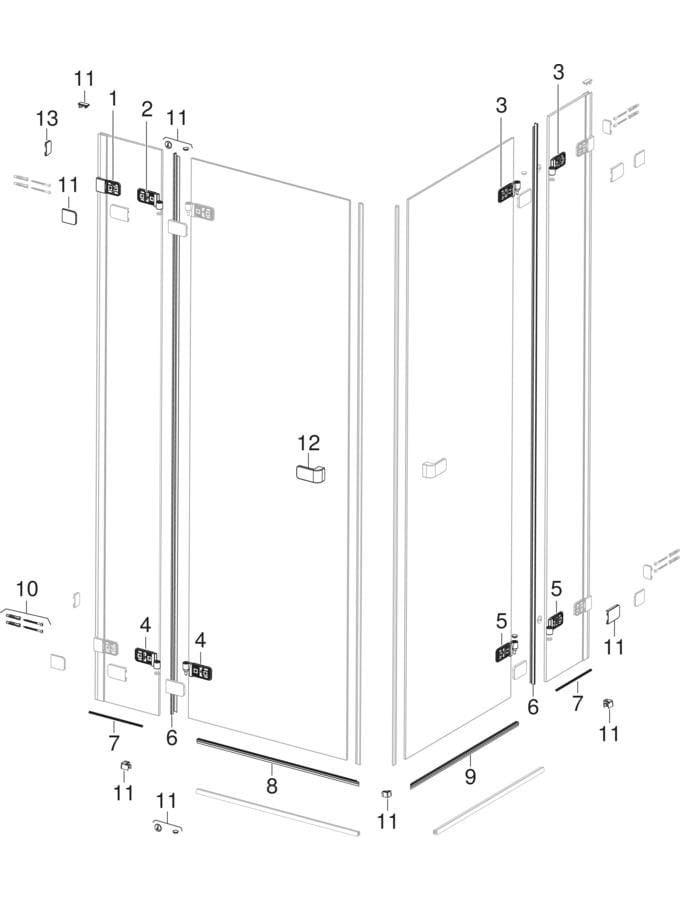 Душові кабіни квадратні (Koło Next)