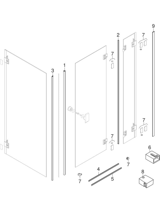 Drzwi skrzydłowe do kabiny prysznicowej (Koło Niven)
