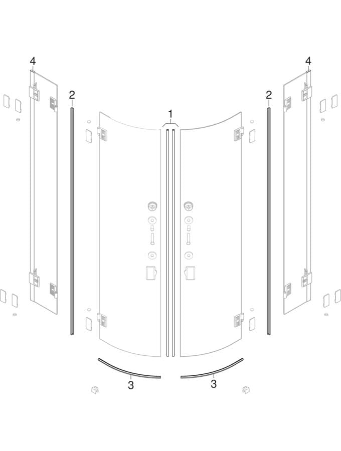 Półokrągłe kabiny prysznicowe (Koło Niven)