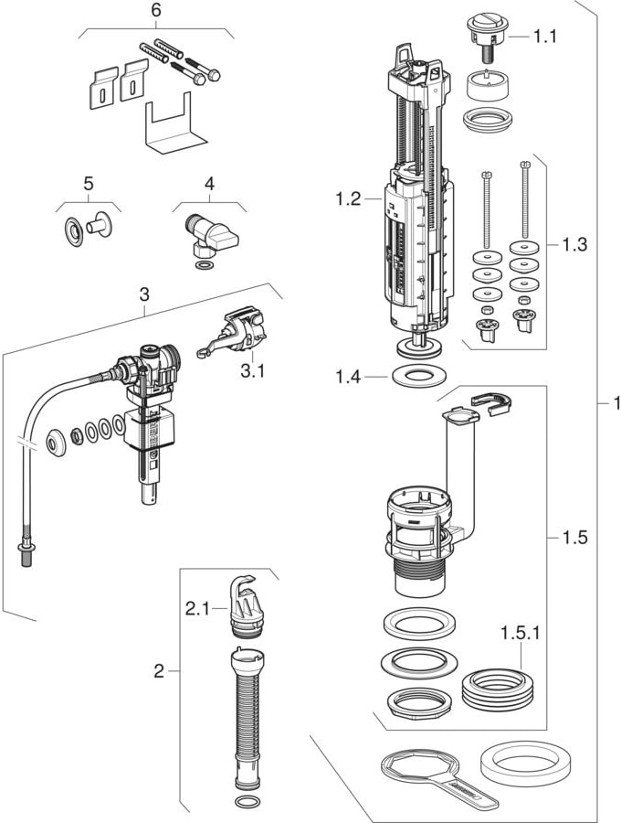 Exposed cisterns, close-coupled (Geberit Carat)