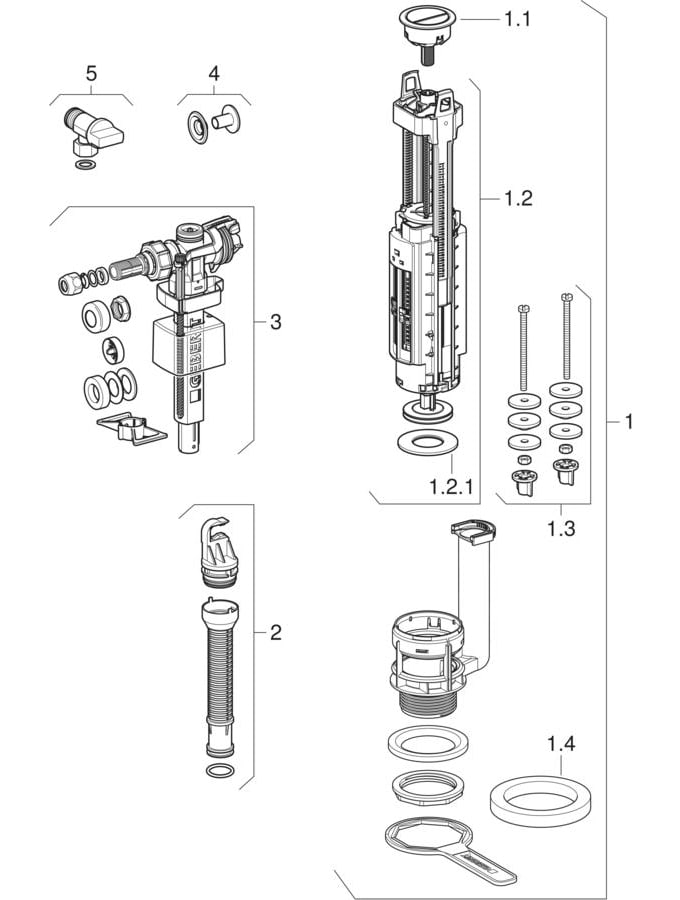 Exposed cisterns, close-coupled (Geberit Chamade, Egg)