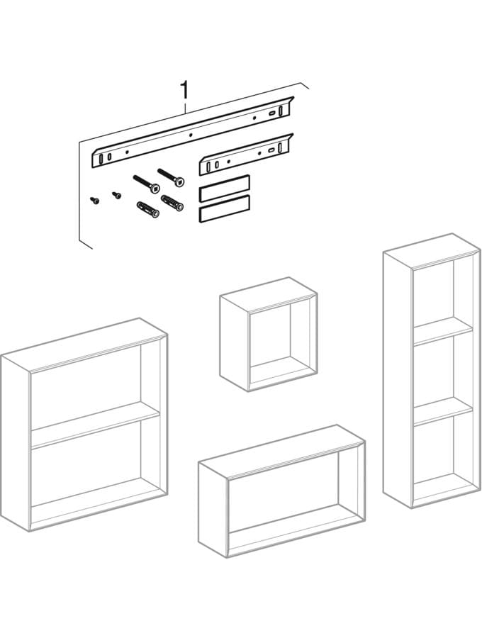 High-level cabinets, open (Geberit iCon)