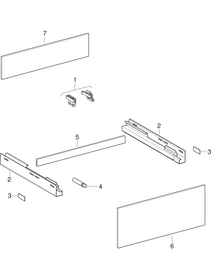 Cabinets for washbasin, with four drawers (Geberit Xeno, Diedro)